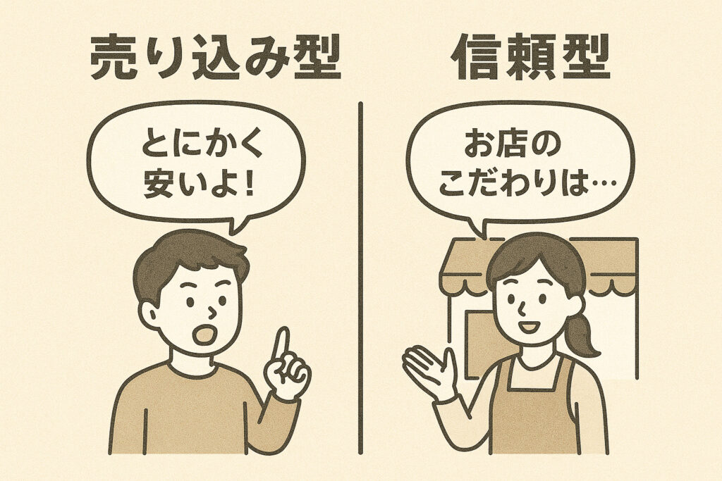 売り込み型と信頼型の違い