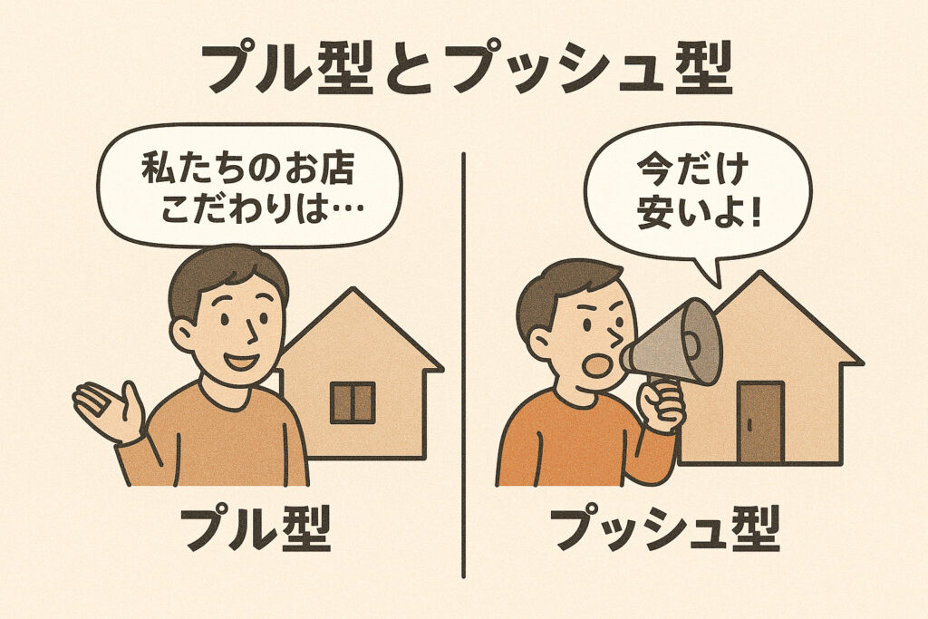 プル型とプッシュ型の違い