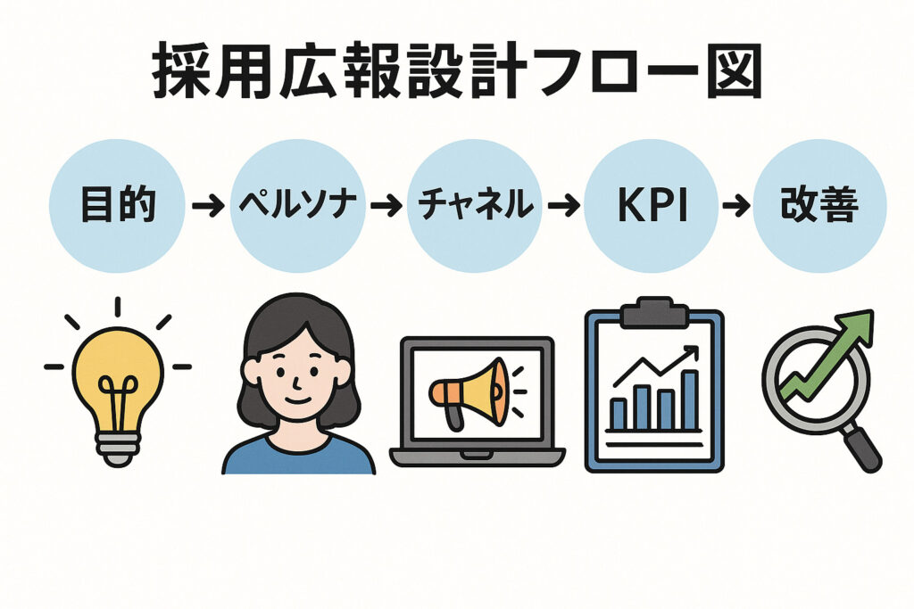 採用広報設計フロー図
