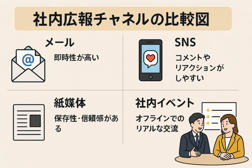 社内広報チャネルの比較図