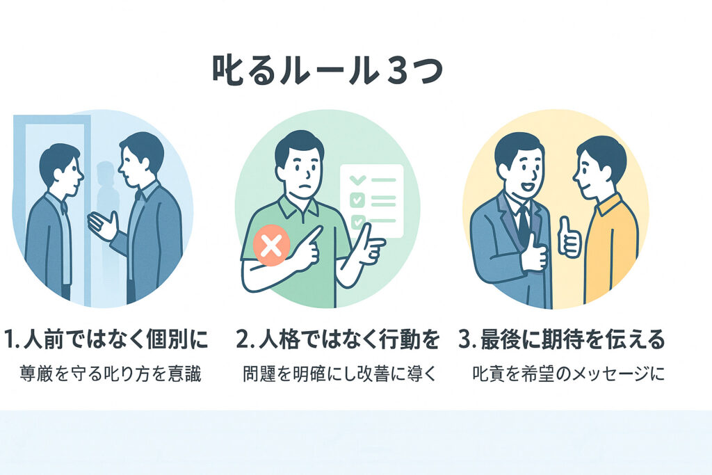 叱る3つのルールを表す図